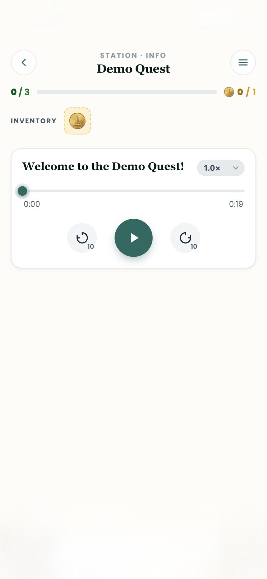 Station info with audio guide