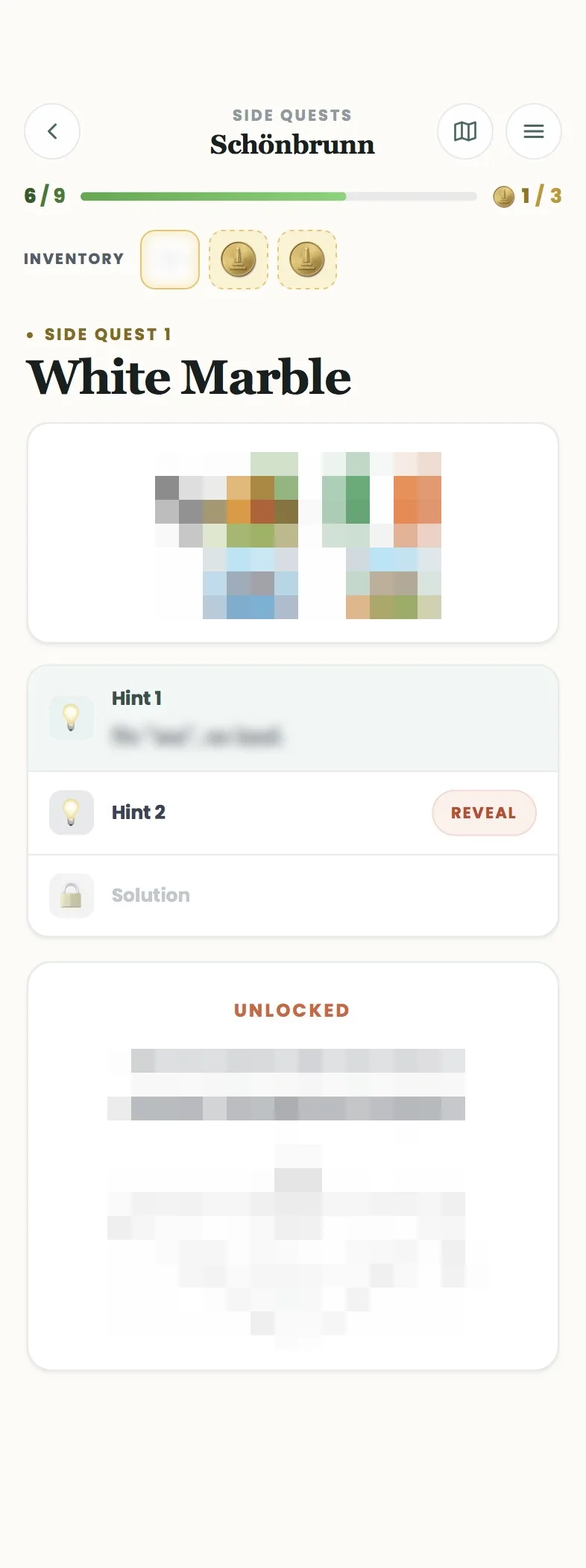 Solved Side Quest with hints and unlocked reward