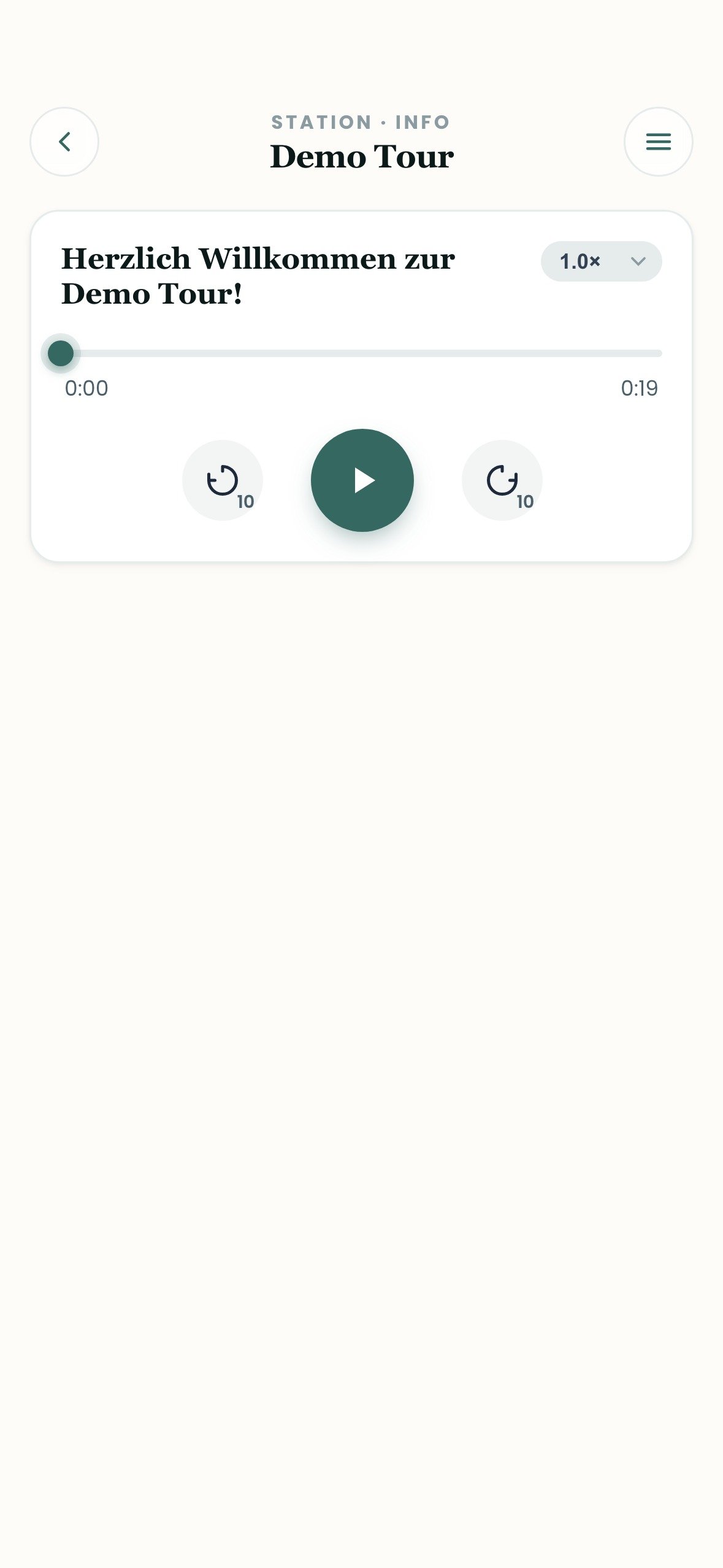 Stations-Info mit Audio-Guide