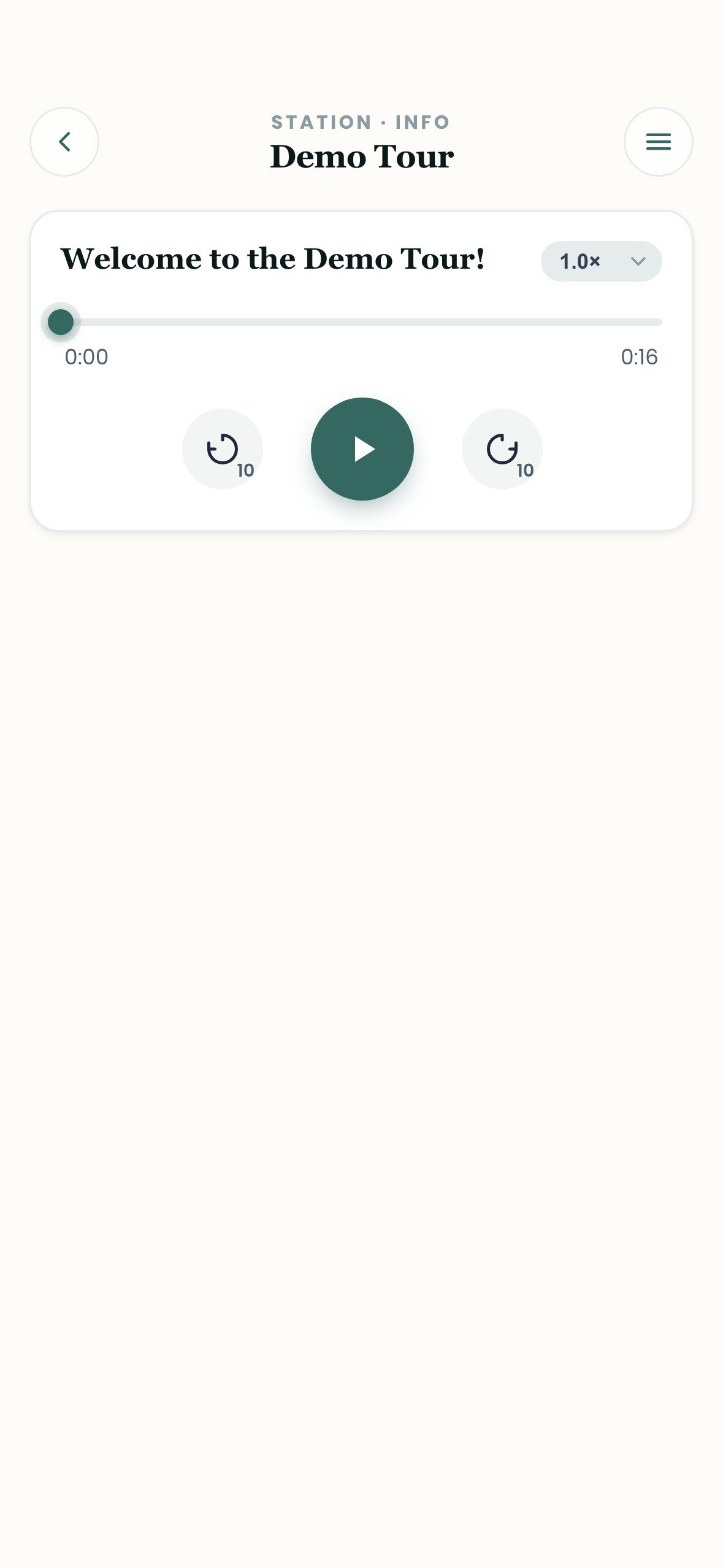 Station info with audio guide